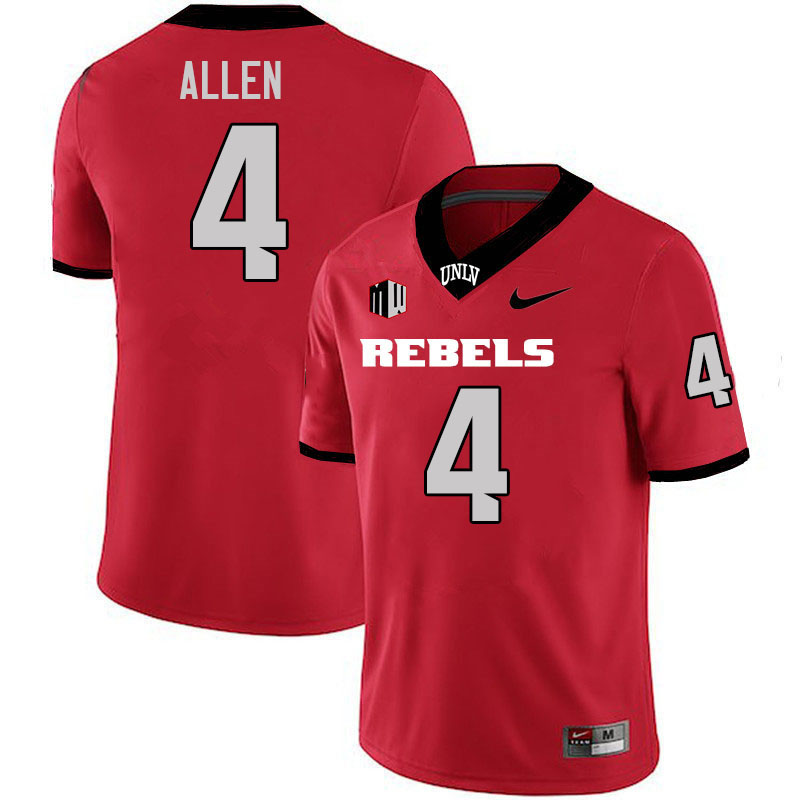 Men #4 Michael Allen UNLV Rebels College Football Jerseys Stitched-Scarlet